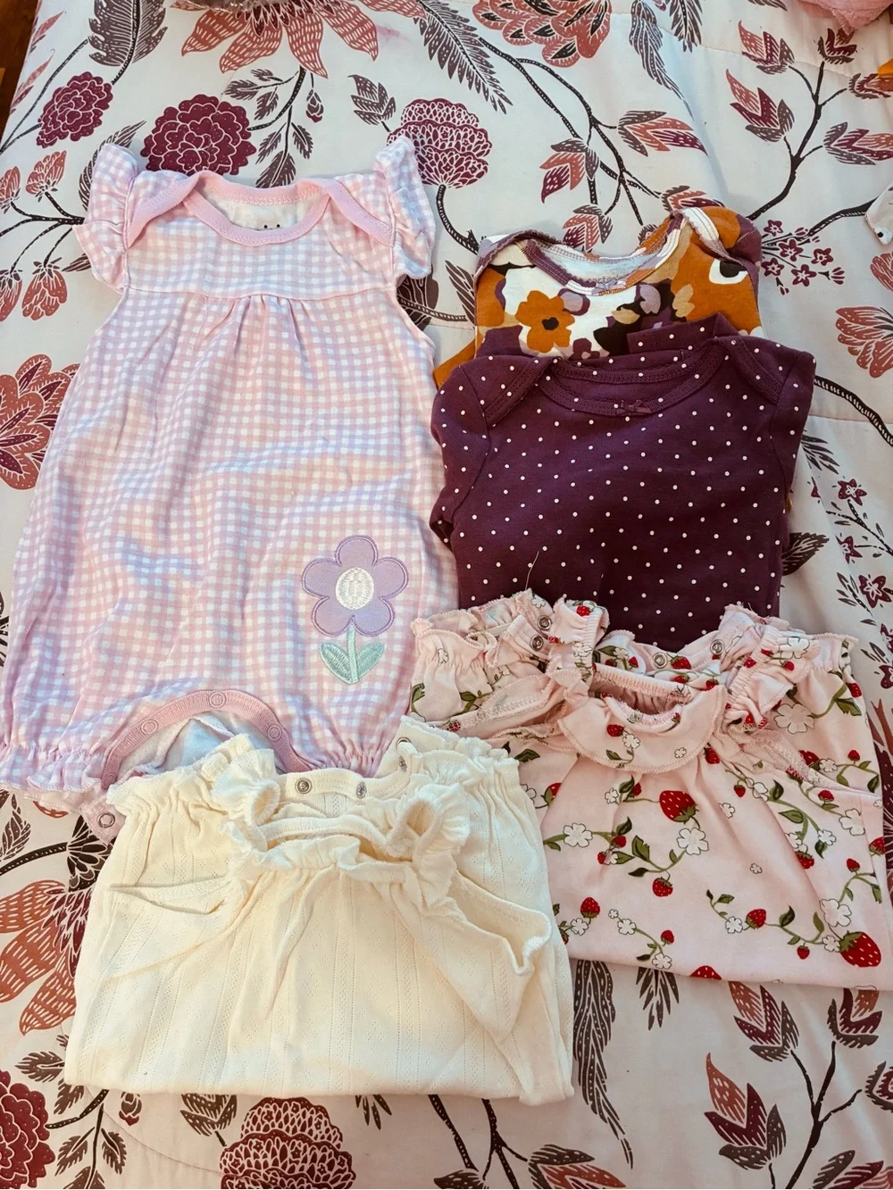 Bundle Set of 5 pieces. The two Carter onesies are long sleeves.